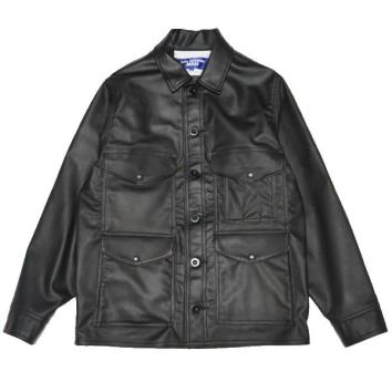 【JUNYAWATANABE MAN-ジュンヤワタナベマン】合成皮革(ポリウレタン樹脂)×ウールモッサーチェック FILSON Wネームジャケット