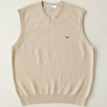 【GDC-ジーディーシー】GDC×TW Cotton Knit Vest【BEIGE】