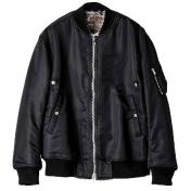 【TheSoloist-ソロイスト】faux fur lining flight jacket.【BLK×GRY】