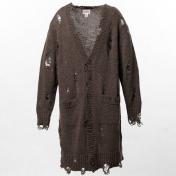 【KAMIYA-カミヤ】Damaged Low Gauge Long Cardigan【BRWN】