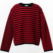 【KAMIYA-カミヤ】Horizontal Multi Stripe Bouclé Knit【RED】