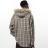 【KAMIYA-カミヤ】Fur-Trimmed Hooded Check Shirt【GRN】