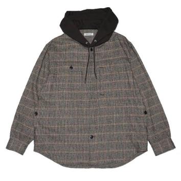 【UNDERCOVER Pre-アンダーカバー プレ】Co/Wネル起毛CKウラケフードシャツ【BRWN】