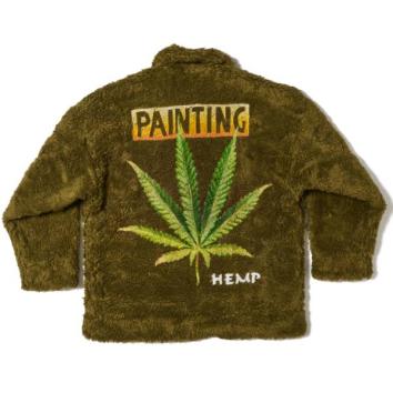 【doublet/ダブレット】HAND-PAINTED HEMP FAUX FUR JACKET【KHAKI】