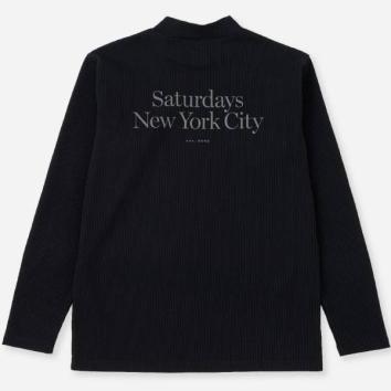 【Saturdays NYC GOLF/サタデーズ ニューヨークシティ ゴルフ】Waffle Mockneck LS【BLK】
