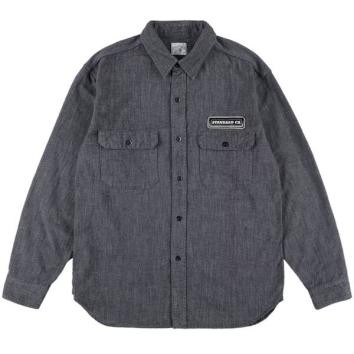 【STANDARD CALIFORNIA-スタンダード カリフォルニア】SD Logo Patch Black Chambray Work Shirt VW