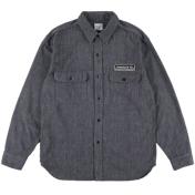 【STANDARD CALIFORNIA-スタンダード カリフォルニア】SD Logo Patch Black Chambray Work Shirt VW