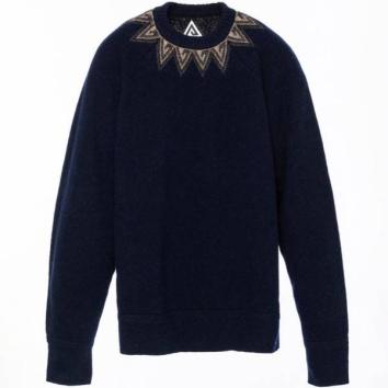 【PHENIX/フェニックス】MERINO WOOL P-PATTERN NORDIC PULLOVER【NAV】