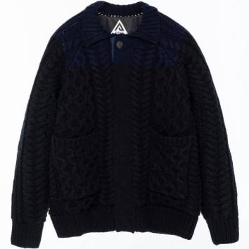 【PHENIX/フェニックス】AERO STILL MERINO WOOL GRADATION KNIT CARDIGAN【BLK】