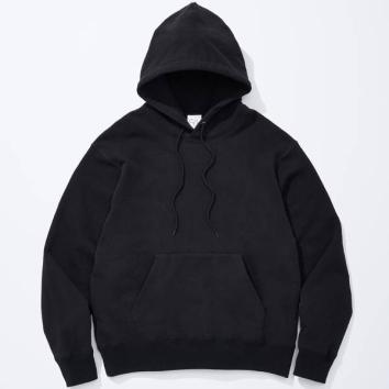 【COTTON RESEARCH CLUB-コットンリサーチクラブ】Loopwheel Terry Hoodie【BLK】