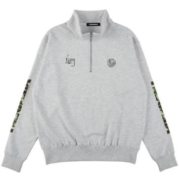 【TANGRAM-タングラム】CAMO LOGO HALF ZIP SWEAT【GRY】