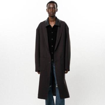 【KAMIYA-カミヤ】"GREATNESS ACT-COOL" Embroidered Serge Overcoat
