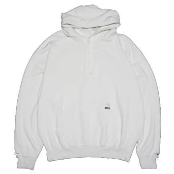 【KAMIYA-カミヤ】Distressed Henry Neck Hoodie【WHT】