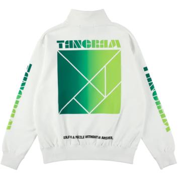 【TANGRAM-タングラム】GRADATION LOGO HALF ZIP SWEAT【WHT】