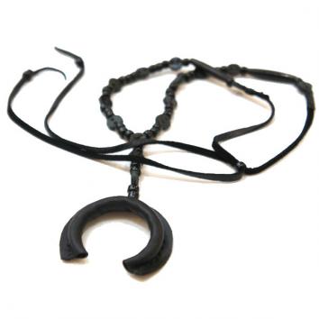 【RoosterKing&Co.-ルースターキング】BLK Leather Naja Necklace【Adjust】