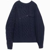 【Tamme-タム】∠13° CARBLE KNIT PO【NAVY】