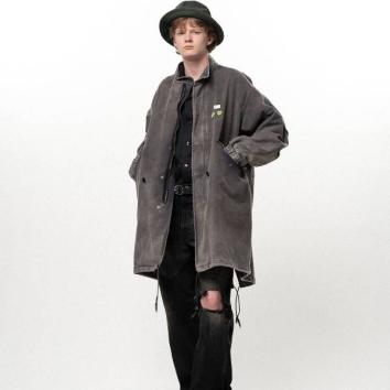 【KAMIYA-カミヤ】"EYES ONLY" Printed Sun Faded Like Mods Coat