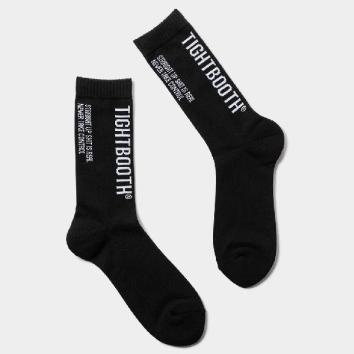 【TIGHTBOOTHPRODUCTION-タイトブースプロダクション】LABEL LOGO SOCKS【BLK】