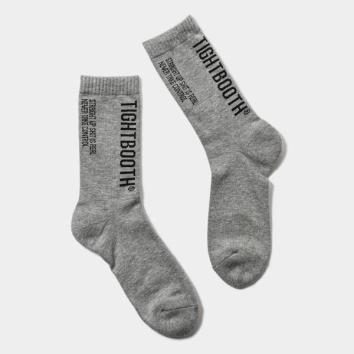 【TIGHTBOOTHPRODUCTION-タイトブースプロダクション】LABEL LOGO SOCKS【GRY】