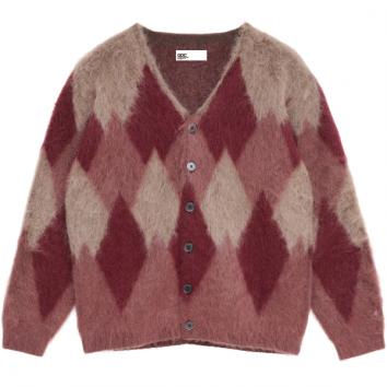 【GDC-ジーディーシー】Argyle Mohair Cardigan【BEG】