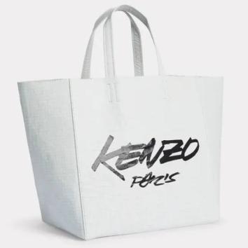 【KENZO-ケンゾー】'Kenzo x Futura 2000' レザー 'Kenzo Paper' スモール トートバッグ