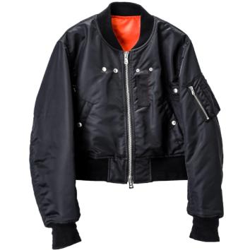 【TheSoloist-ソロイスト】two-way cropped bomber jacket.