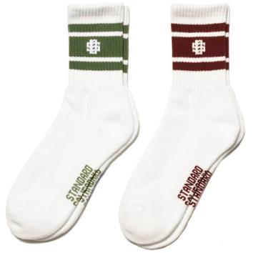 【STANDARD CALIFORNIA-スタンダード カリフォルニア】SD Sports Socks 2P【OLV/BURGUN】