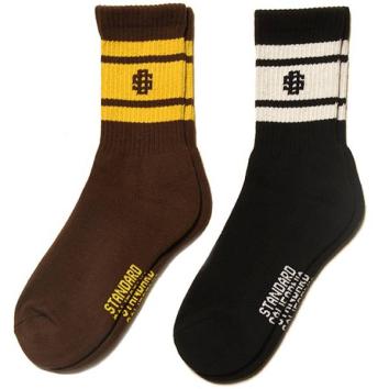 【STANDARD CALIFORNIA-スタンダード カリフォルニア】SD Sports Socks-2P Type-2【BLK/BRW】