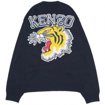 【KENZO-ケンゾー】Tiger Varsity Intarsia Crew Jumper 【M.BLUE】