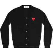 【PLAY COMME des GARCONS】V-NECK CARDIGAN RED EMBLEM RED HEART【BLK】