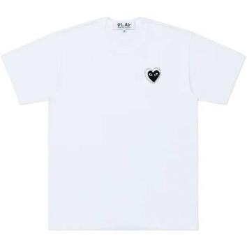 【PLAY COMME des GARCONS】T-SHIRT METALSTONE EMBLEM METALSTONE HEART【WHT/BLK】