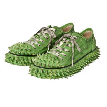 【doublet/ダブレット】DIRTY SPIKE TOE　CAP CANVAS SNEAKER【GRN】