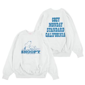 【STANDARD CALIFORNIA-スタンダード カリフォルニア】SNOOPY / SD Cozy Monday Crew Sweat【WHT】